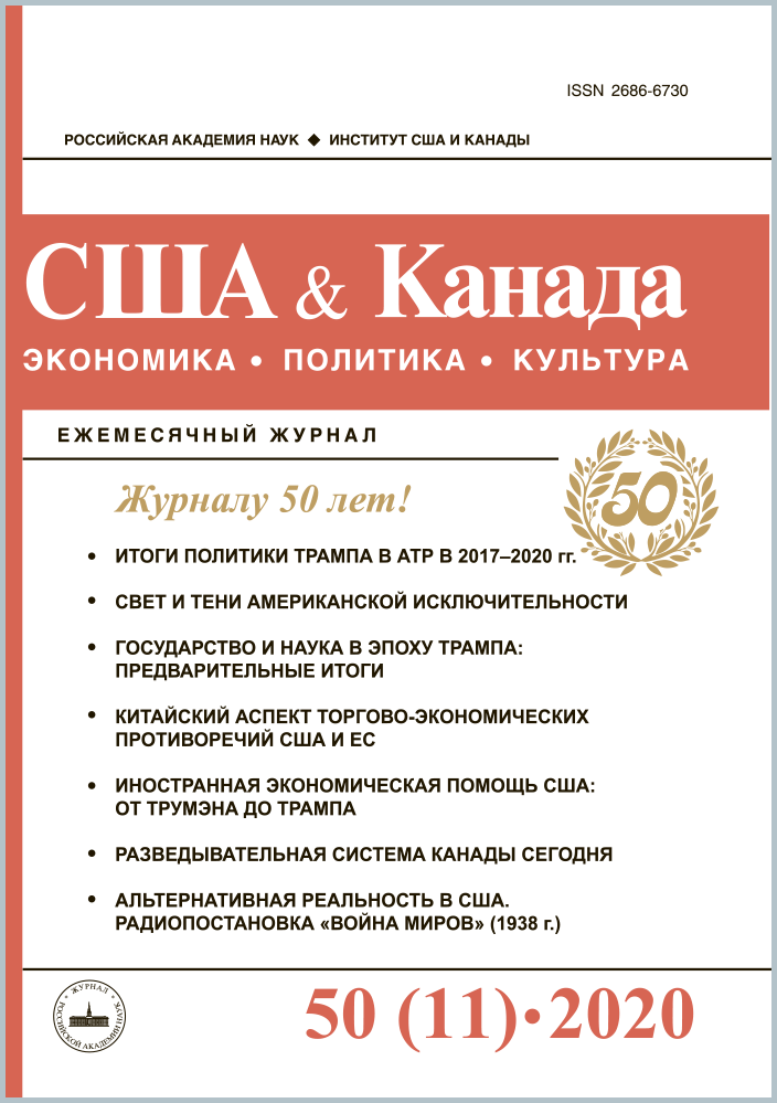 Журнал «США И Канада: экономика, политика, культура». Журнал США И Канада. Журналы РАН. Журнал Российской Академии наук.